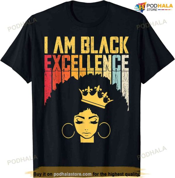 Retro Vintage Black Excellence African Pride History Month T-shirt