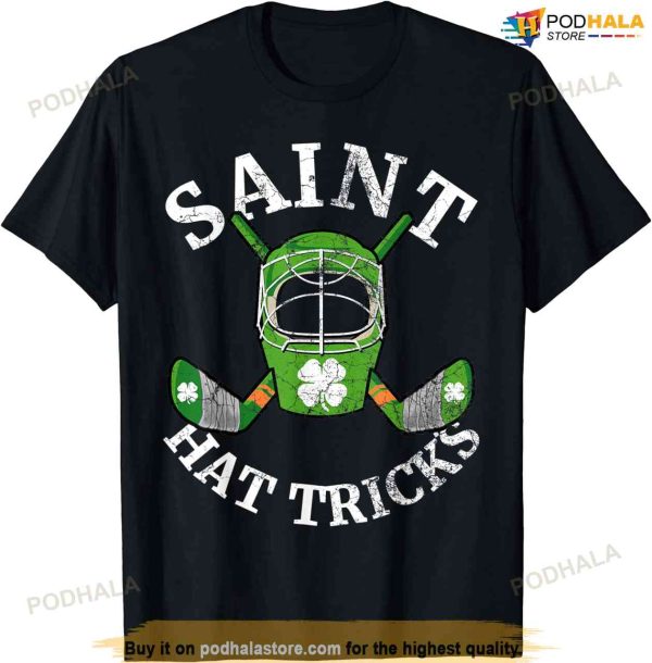 Saint Hat Tricks Hockey Shamrock St Patricks Day Gift Boys T-shirt