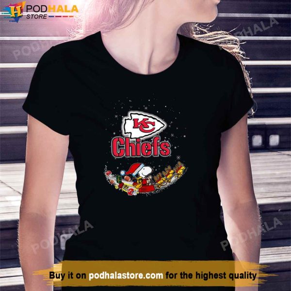 Santa Snoopy and Woodstock Kansas City Chiefs 2023 Christmas Shirt