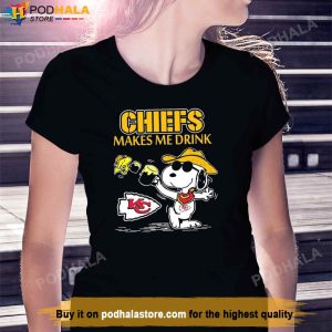 Snoopy And Woodstock KC Chiefs Make Me Drink TShirt Kansas City Chiefs Gifts