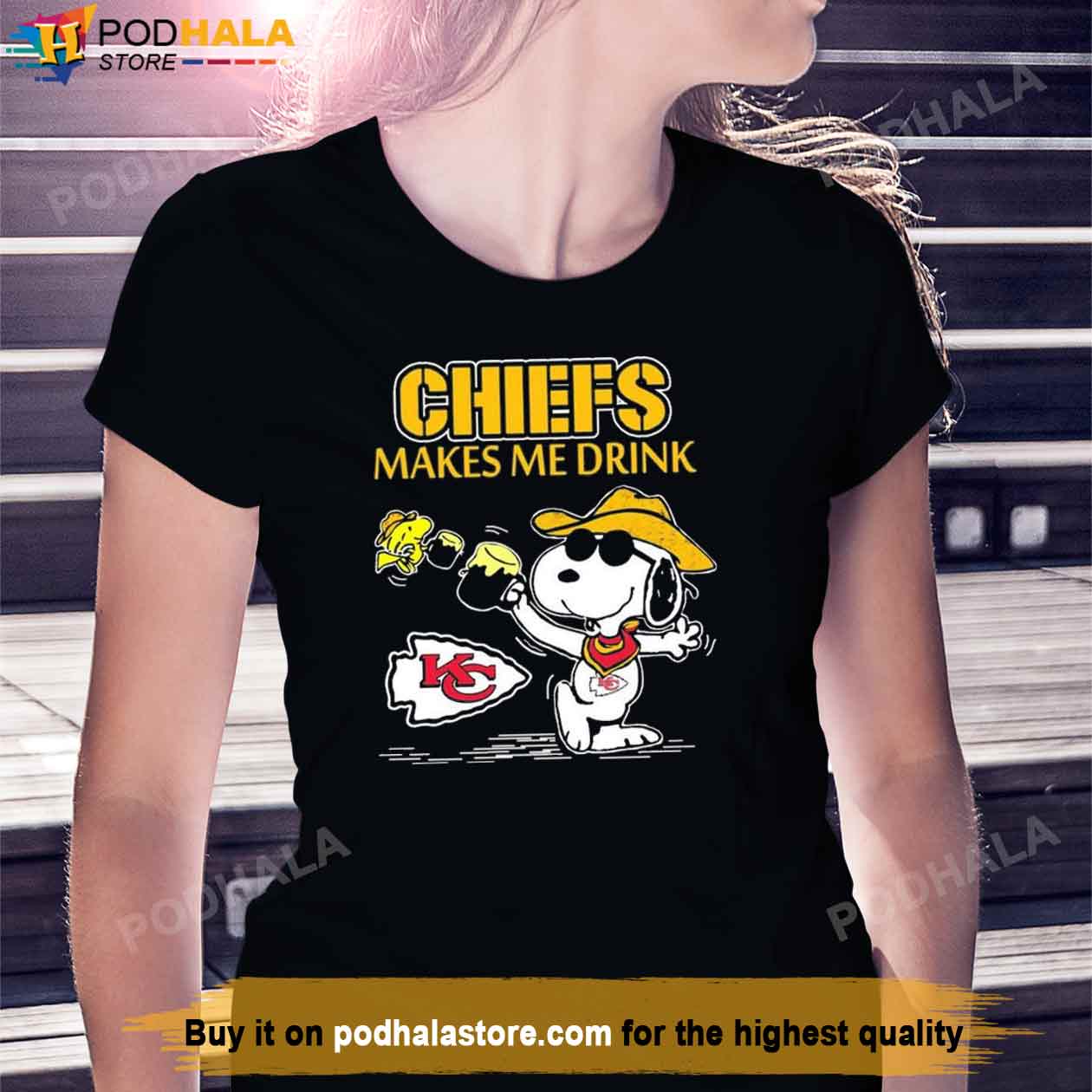 Snoopy And Woodstock KC Chiefs Make Me Drink Shirt, Kansas City Chiefs  Gifts - Bring Your Ideas, Thoughts And Imaginations Into Reality Today