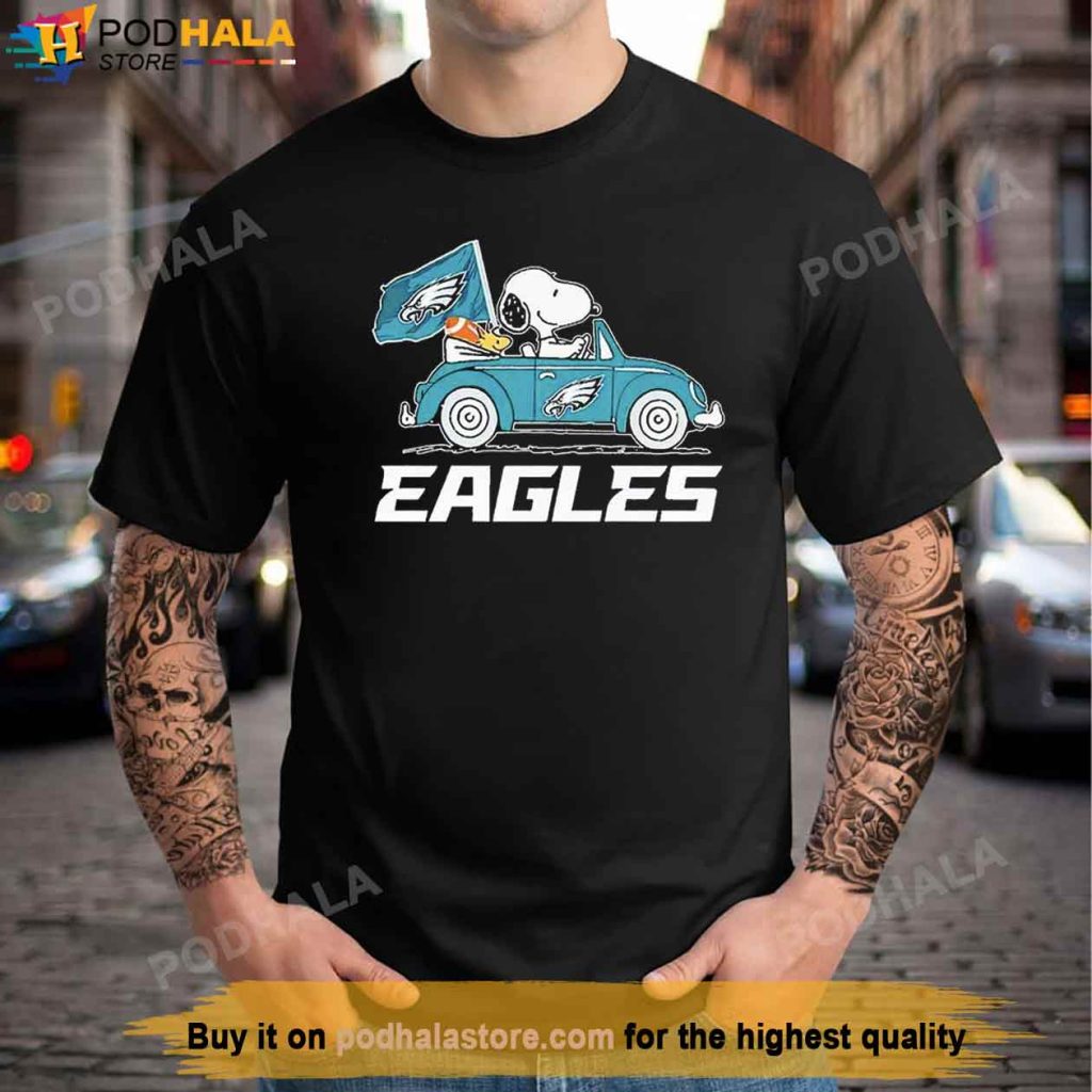 Snoopy Riding Car Philadelphia Eagles Shirt