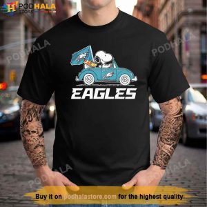 Snoopy Riding Car Philadelphia Eagles Shirt Gifts For Eagles Fans