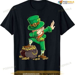 St Patricks Day Dabbing Leprechaun Boys Girls Men Dab Dance T-shirt