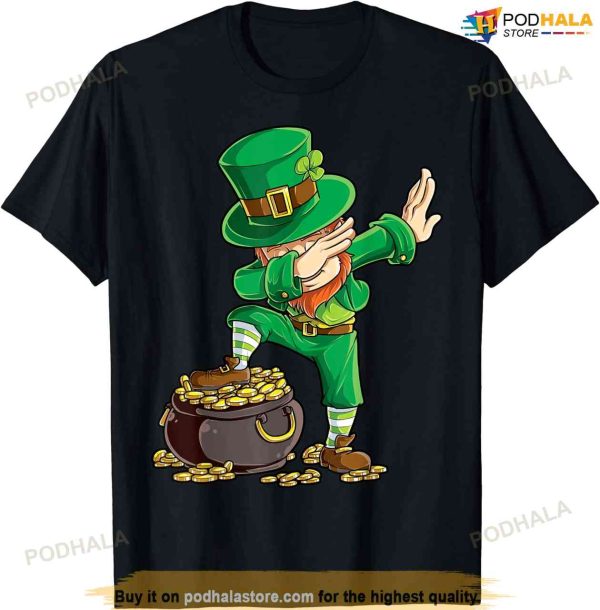 St Patricks Day Dabbing Leprechaun Boys Girls Men Dab Dance T-shirt