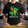 St Patricks Day Leprechaun Riding Dinosaur Gift Kids Boys Shirt