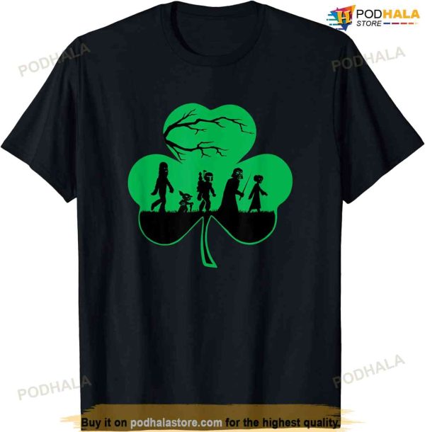Star Wars Characters Silhouettes Shamrock St. Patrick’s Day T-shirt