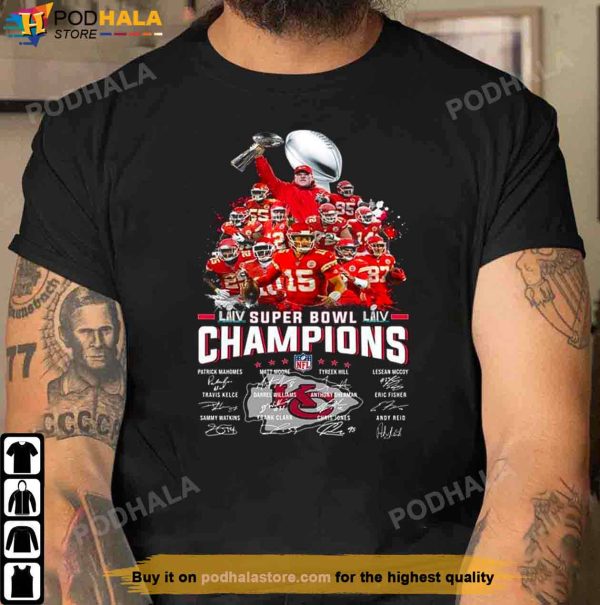 Super Bowl Champions Shirt, Kansas City Chiefs Signatures Tee