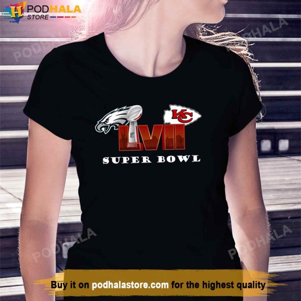 Super Bowl LVII Shirt, Kansas City and Eagles Football Tee