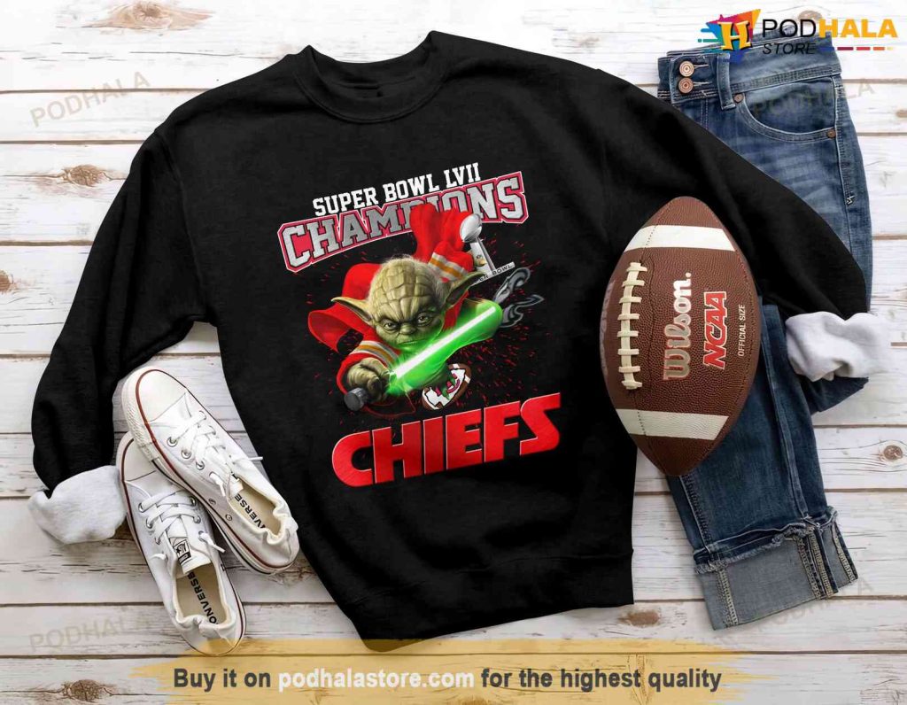 Super Bowl LVII Champions KC Chiefs Shirt, Star Wars Yoda Funny Tee