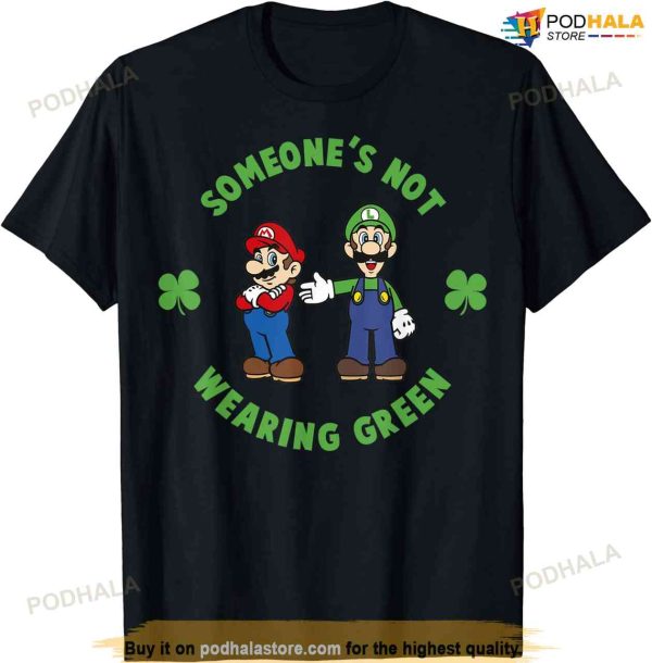 Super Mario St. Patty’s Not Wearing Green Graphic T-shirt T-shirt