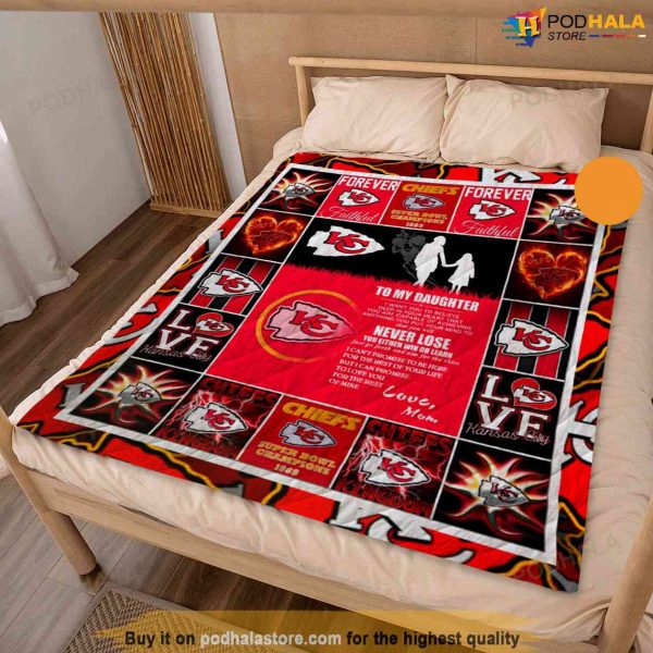 To My Daughter Kansas City Chiefs Fleece Blanket, Kc Chiefs Merchandise