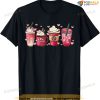 Valentines Drinking Coffee Love Heart Graphic Valentines Day T-shirt