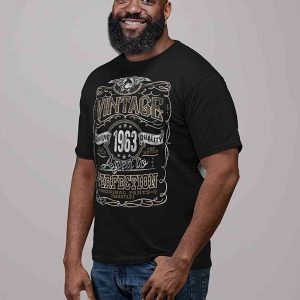 Vintage 1963 Aged To Perfection 60th Birthday Gift T shirt For Men