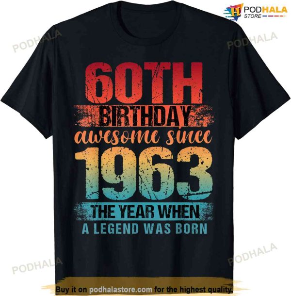 Vintage 1963 Limited Edition 1963 60 years old 60th Birthday T-Shirt