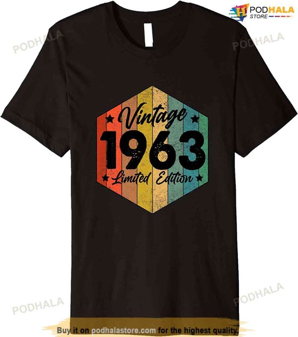 Vintage 1963 Limited Edition 60th Birthday Retro 60 Year Old T-Shirt