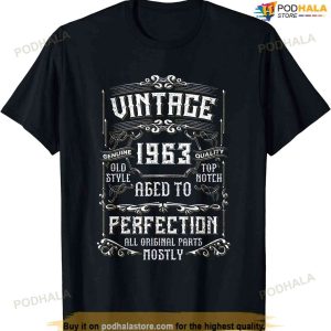 Vintage 1963 Men Women 60th Birthday Gift 60 Years Old T-Shirt
