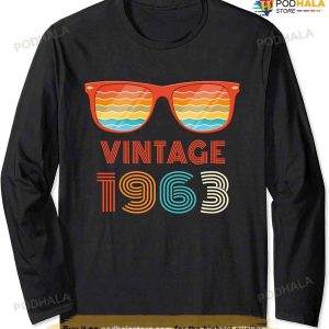 Vintage 1963 - Retro Sunset Cool Classic Sunglasses Birthday Long Sleeve T-Shirt