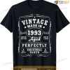 Vintage 30th Birthday Decorations Men Funny 1993 30 Birthday T-shirt