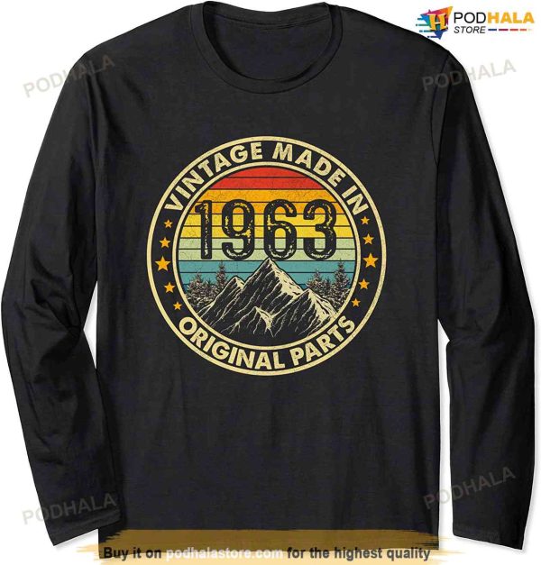 Vintage 60 Year Old Gifts Made in 1963 60th Birthday Long Sleeve T-Shirt