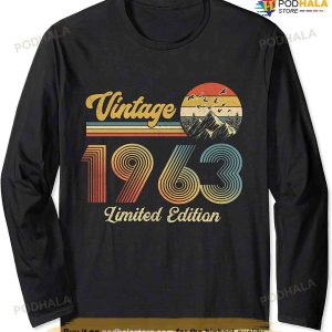 Vintage  60 Year Old Gifts Made in 1963 60th Birthday Retro Long Sleeve T-Shirt