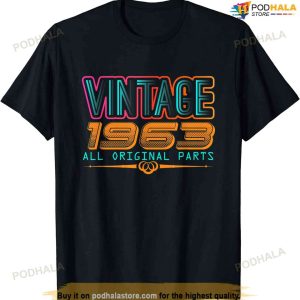 Vintage Birthday Vintage 1963 Original Parts Retro T-Shirt