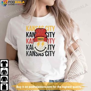 Vintage Kc Chiefs Womens Shirt Icon Smile Suppport For Supper Bowl 2023