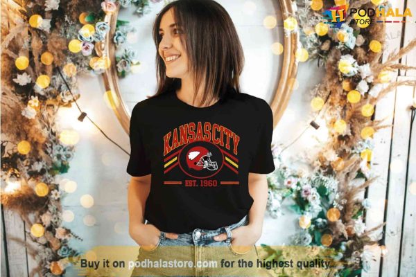 Vintage Styles Kansas City Football T Shirt, Unique Kansas City Chiefs Gifts