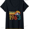 60th Birthday Shirt 60 Year Old Men Women Retro Vintage 1963 V-Neck T-Shirt