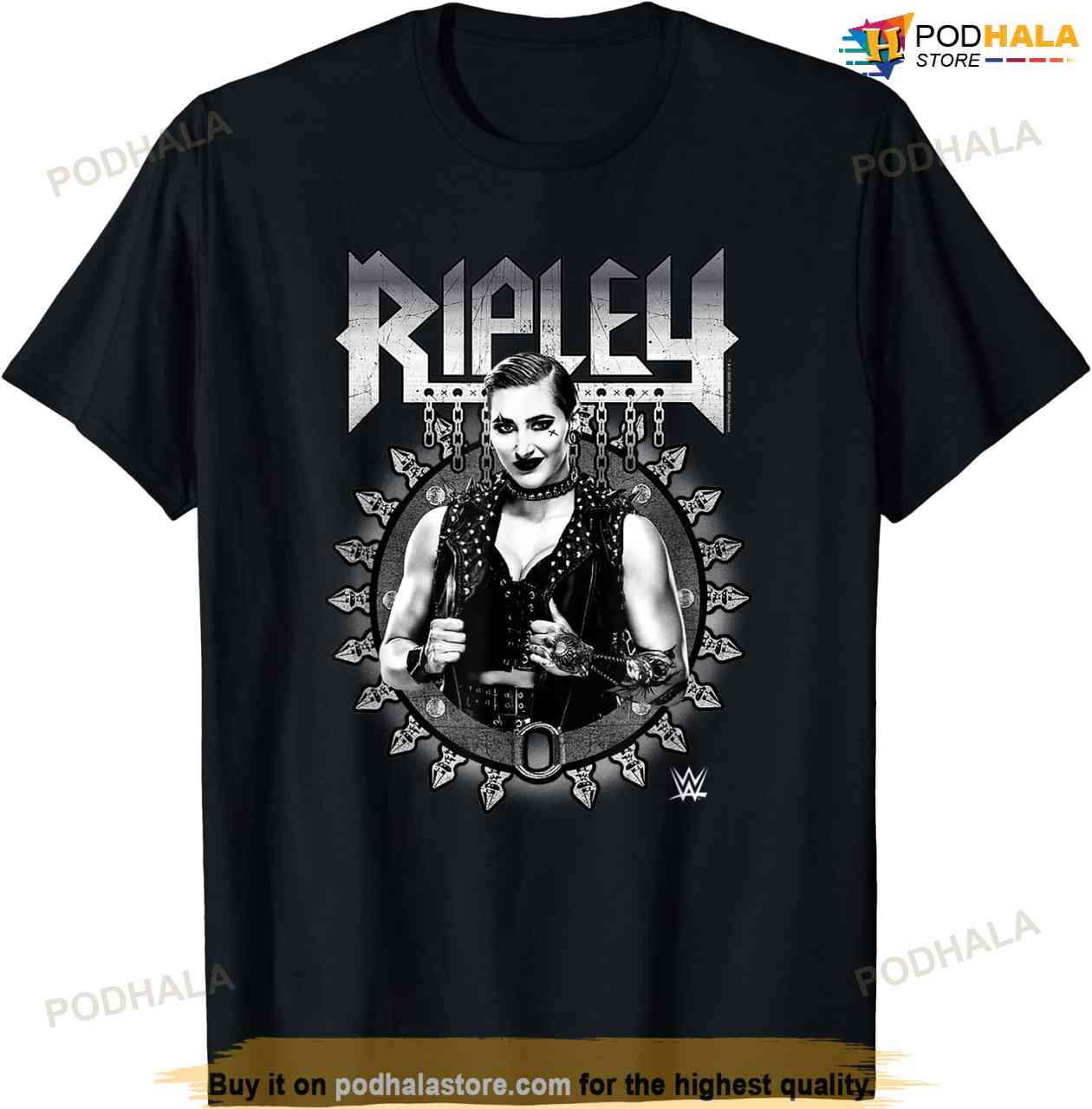 Wwe Rhea Ripley Metal Aussie Gear Black & White T-shirt - Bring Your Ideas, Thoughts And Imaginations Reality