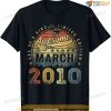 13 Year Old Awesome Since March 2010 13th Birthday T-shirt