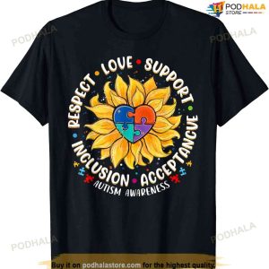 Autism Shirt Women Men Respect Love Support Autism Awareness T-shirt