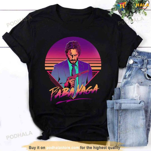 Baba Yaga John Wick Retro Neon Vintage T-Shirt, Keanu Reeves Shirt