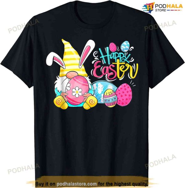 Bunny Gnome Rabbit Eggs Hunting Happy Easter Day Funny Easter Shirt