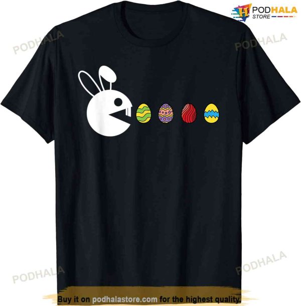 Bunny Happy Easter Egg Hunting Video-game Gamer Easter Shirt