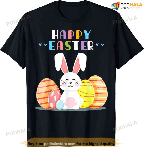 Bunny Pastel Spring Hunt Eggs Rabbit Happy Easter Day Shirt, Easter Gift