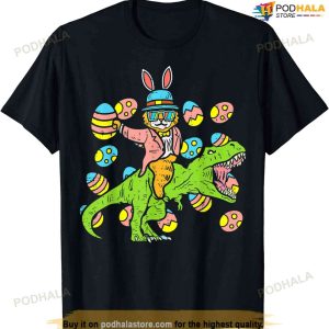 Cat Easter Bunny Riding Dino Trex Egg Hunt Dinosaur Boys Kid, Funny Easter Shirt