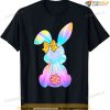 Cute Bunny Rabbit Tie Dye Bow Tie Girls Womens Shirt, Easter Gifts For Mom
