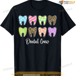 Cute Teeth Leopard Dental Crew Christians Cute Easter Shirt