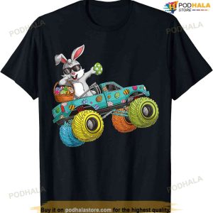 Dabbing Bunny Monster Truck Lovers Kids Boys Happy Easter Tee Shirt