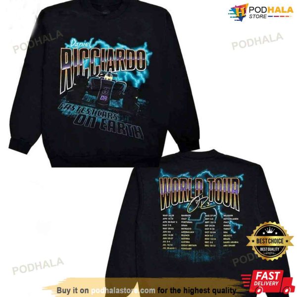 Daniel Ricciardo Shirt F1 World Tour, Formula 1 Gift For Fan T-Shirt