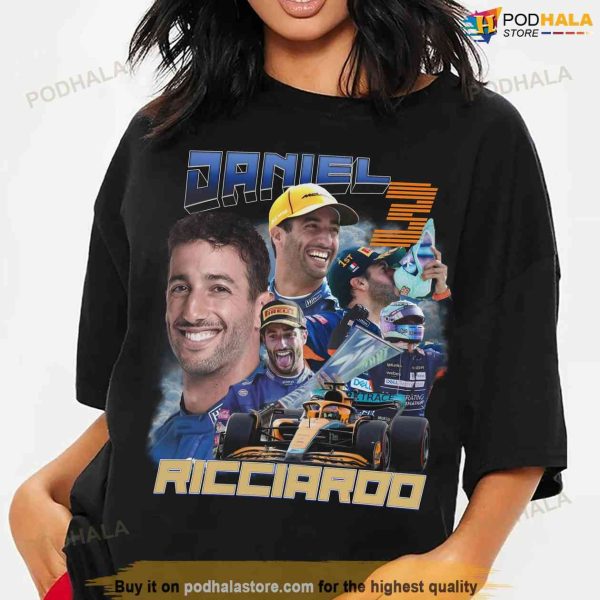 Daniel Ricciardo Shirt McLaren Racing 90s Vintage Bootleg Tee, F1 Formula One