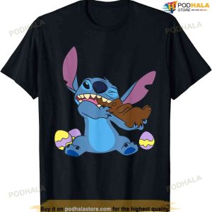 Disney Stitch Eats Chocolate Bunny Easter Disney Easter Shirt