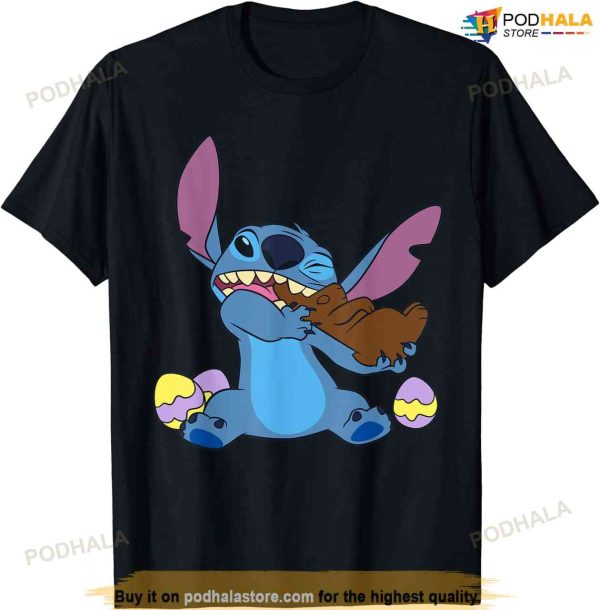 Disney Stitch Eats Chocolate Bunny Easter Disney Easter Shirt