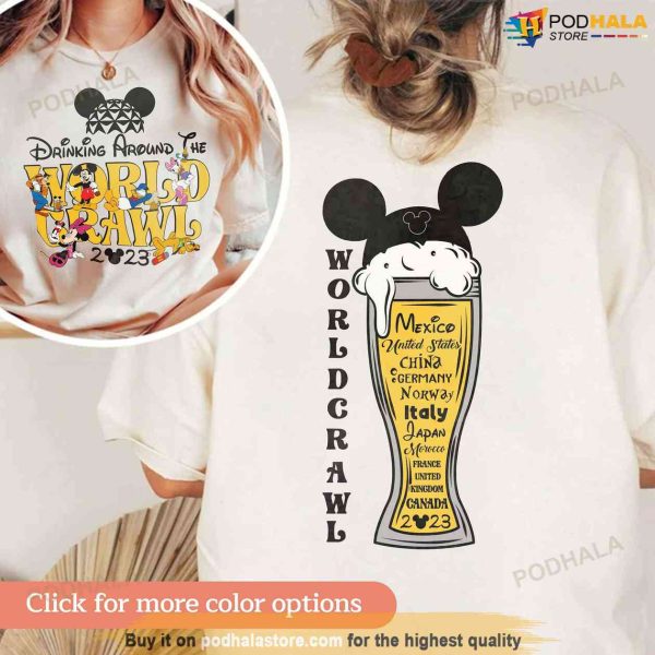 Drinking Around The World Tour Shirt, Epcot Disney 2023 Mickey Minnie Tee