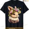 Easter Bunny Rabbit Women - Happy Bunny Flower Graphic Girls Womens Easter Shirt