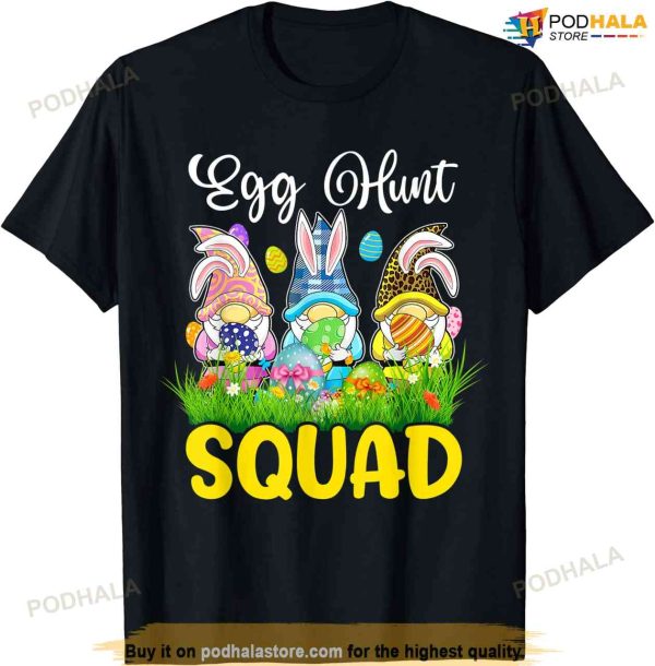 Egg Hunt Squad Gnomes Easter Day Bunny Womens Easter Shirt