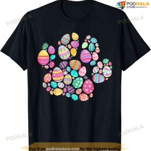 Eggs Colorful Dog Paw Cat Paw Easter's Day 2023 Shirt, Cute Easter Gifts