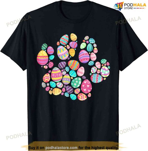 Eggs Colorful Dog Paw Cat Paw Easter’s Day 2023 Shirt, Cute Easter Gifts