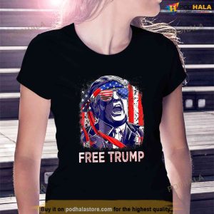 Free Donald Trump 2024 American Flag Shirt Free Trump Shirt 2